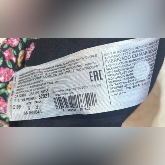 MANGO Women's Black & Pink Floral Print Mini A-Line Skirt Small - Picture 8 of 9